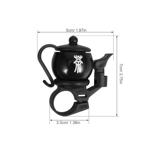 Compacte Zwarte Fietsbel Mini Theepot 1