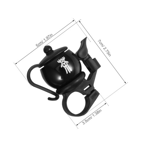 Compacte Zwarte Fietsbel Mini Theepot 2