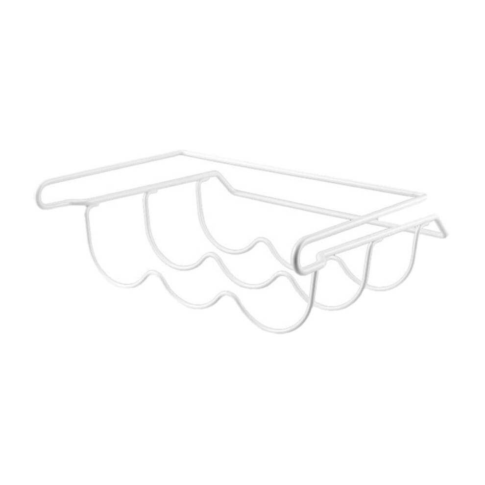 Fridge Wine Rack Iron Display Shelf, Rustic White Finish, Kitchen Bar Storage, Organize Bottles, Space-Saving Decor-image-OPC-PMH7X2N-NEW