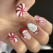 24 pièces de flocon de neige de noël à pression sur les ongles,