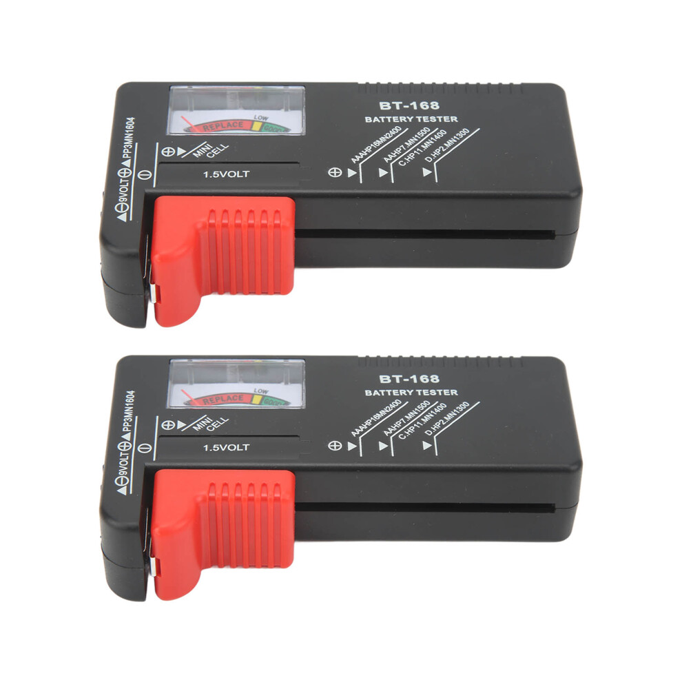 2Pcs Battery Tester Bt 168 Portable Level Checker For Aa Aaa 1.5V & 9V 3391356522634