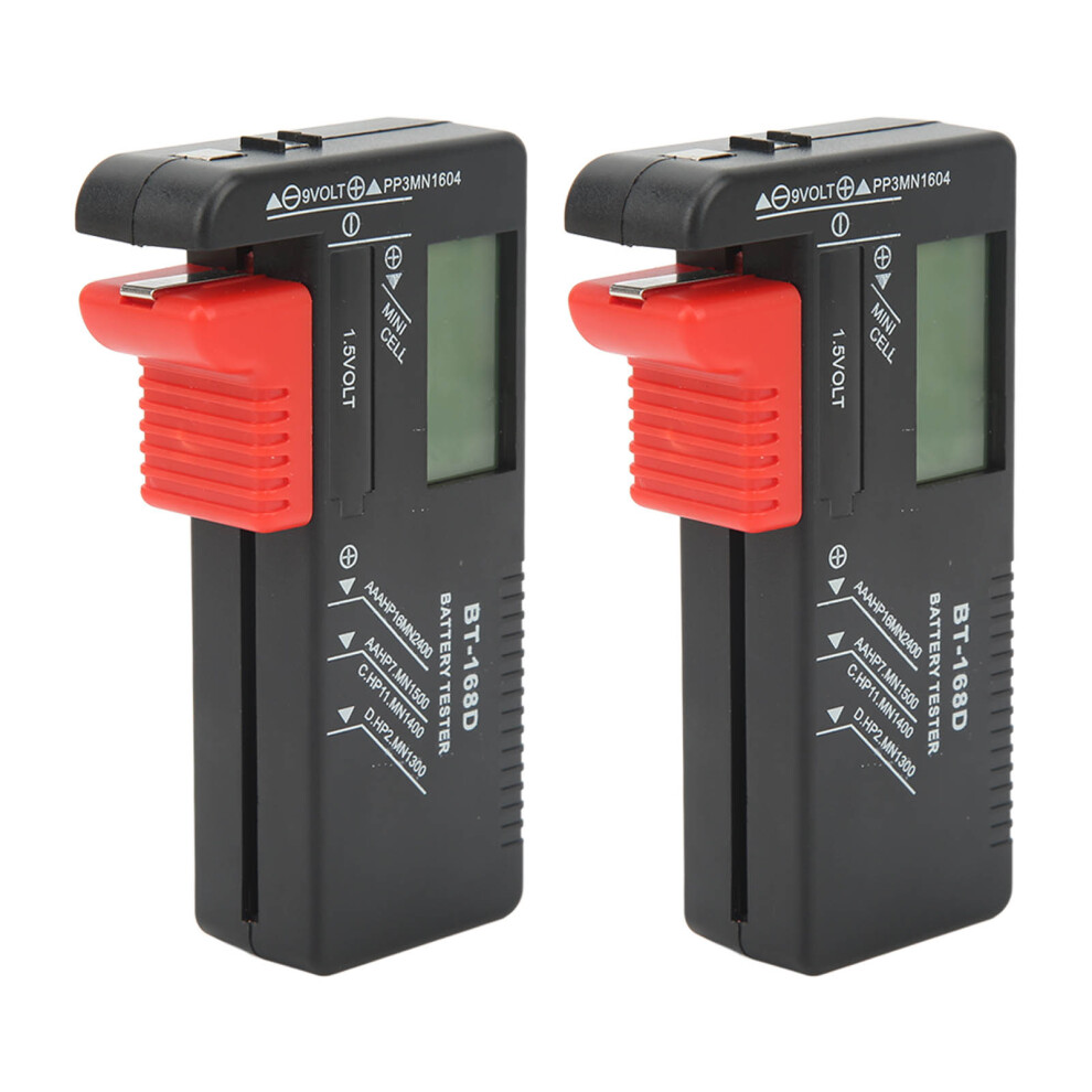 2Pcs Digital Battery Tester Capacity Checker For Aa Aaa 9V 1.5V 5031356522644