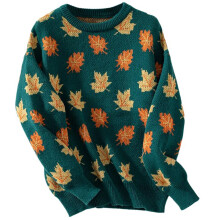 Pull en acrylique doux pour femmes, pull en tricot-vert foncé XL