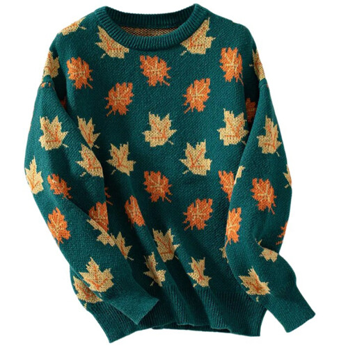 Pull en acrylique doux pour femmes, pull en tricot-vert foncé XL
