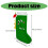 Chaussette de Noël brodée en forme de dinosaure vert, grand 3