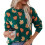 Pull Jacquard à manches longues et col rond pour-vert foncé S 6