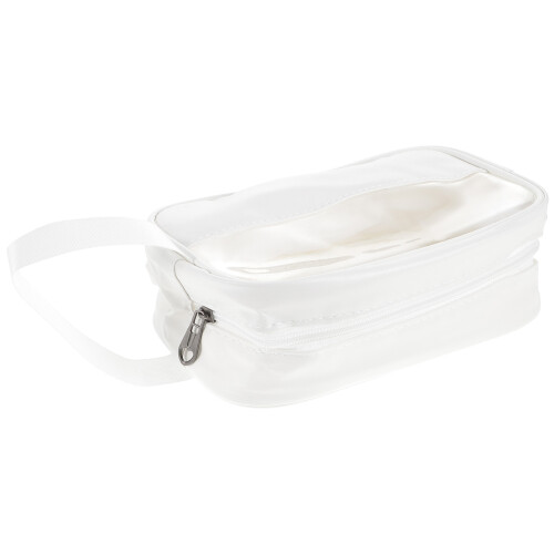 1 einfache pu-schminktasche, transparente kosmetiktasche