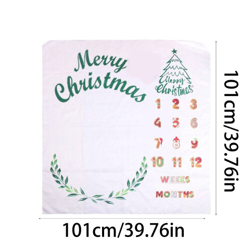 Baby Blanket with Growth Chart for Monthly Age Record Soft & 2