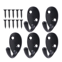 5Stück Schwarze Wandhaken Aus Zinklegierung Mit 10 Schrauben