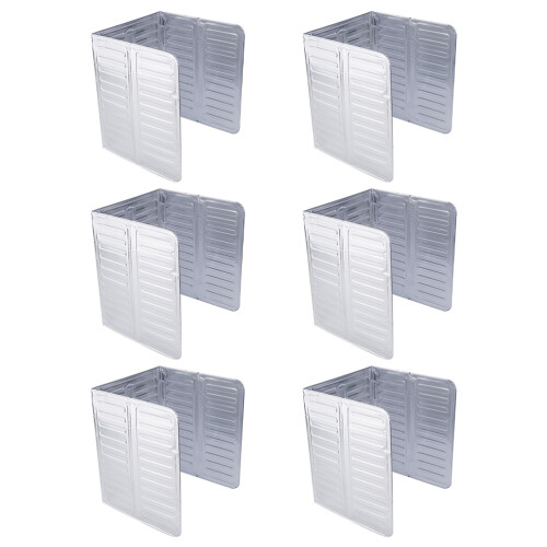 6Pcs Aluminum Foil Oil-Splash Boards Silver Kitchen Baffles