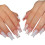 Press on Nail Long Square Artificial Nail Christmas Snowflake 1