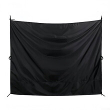 Adjustable Rear Door Shower Curtains With Vehicle Privacy Panels And Window Sunshade Featuring Ground Nail Installation