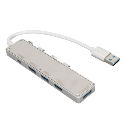 Silberner Hochgeschwindigkeits-USB-Hub 4-Port USB 3.0 + USB-C 2