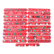 Pack Of 100 Christmas Slap Bracelets Pat Rings Wristband Holiday