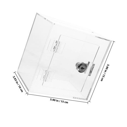 Donation Box Lock Ballot Container Clear Suggestion Raffle Boxes 1