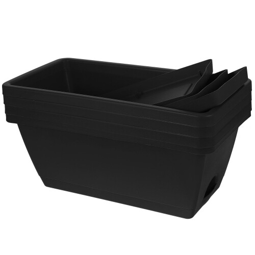 4 Plastic Vensterbak Rechthoekig Met Schotels