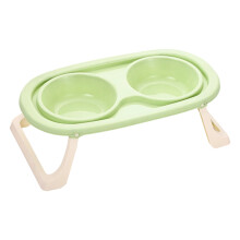 Elevated Dog Bowl Set Splash Proof Feeders-Green double bowl