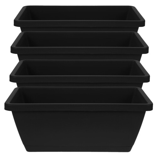 4 Plastic Vensterbak Rechthoekig Met Schotels 2
