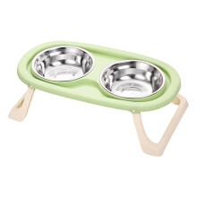 Ergonomic Elevated Dog Bowls With Double-Stainless steel gree