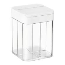 Multi Compartment Slide Open Spices Holder Clear Plastic-White