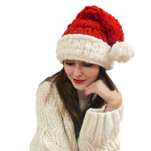 Handwoven Hat Knitted Beanie Warm Hat Teenagers-Christmas red