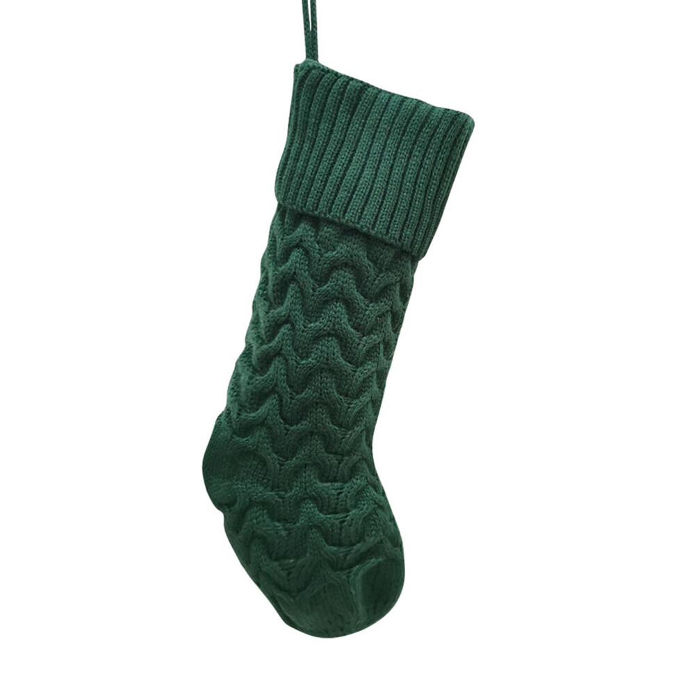 Christmas Knitted Stocking Candy Snacks Gift-Green small