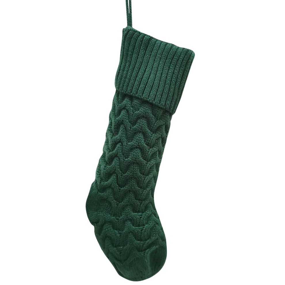 Christmas Knitted Stocking Pendant Xmas Tree Decor-Green large