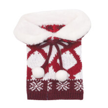 Christmas Sweater Wine Bottle Cover Collar Coat-Red