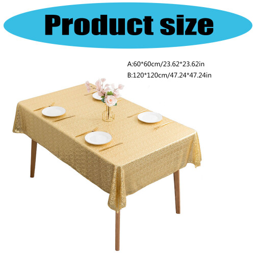 Stylish Polyester Tablecloth Embroidered-120*120cm Black 2