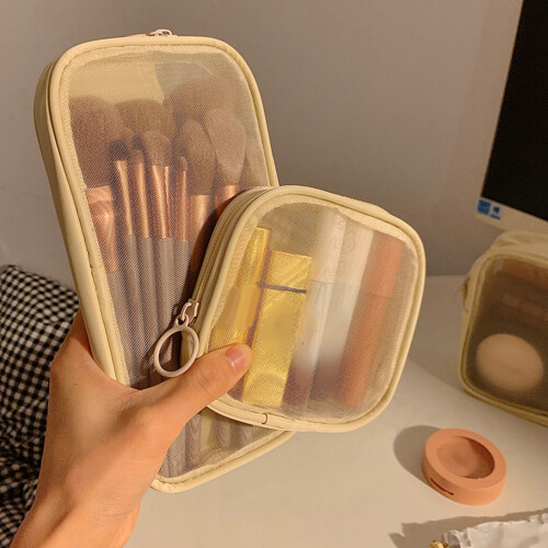 Leakproof Spacious Bathroom Storage Pouch-Beige large size 2
