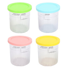 Ice Cream Containers 4 Pack NC500 Compatible Reusable Plastic Ice Cream Cups With Colored Lids For Frozen Treats