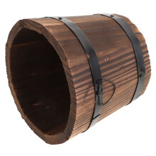 Runder Holzblumentopf Für Garten 12x9x10 Cm