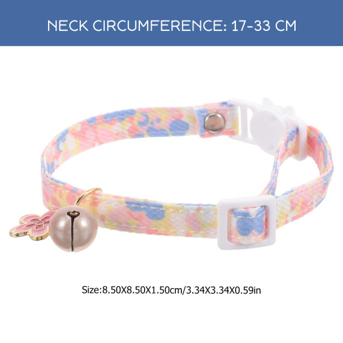 Söt Katt Halsband Med Blomma Och Klocka Justerbart Kattpresent 2