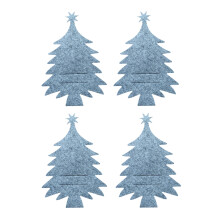 4pcs Christmas Tree Cutlery Holder for Kitchen Tableware-Gray