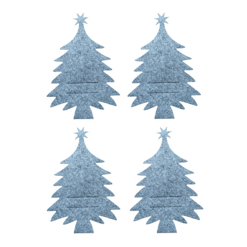 4pcs Christmas Tree Cutlery Holder for Kitchen Tableware-Gray