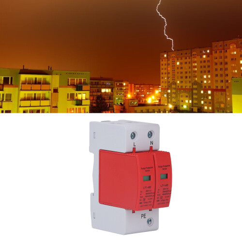 2P Surge Protector 385V/60KA IP20 36mm Rail Mount