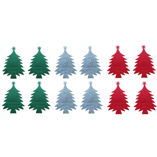 4pcs Christmas Tree Cutlery Holder for Kitchen Tableware-Gray 1