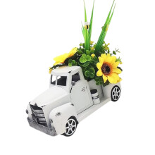 Décors de camion Vintage avec fleurs artificielles, fermes-Blanc