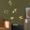 Autocollant mural miroir en acrylique, oiseau,-Or S 4