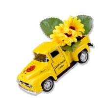 Vintage vrachtwagendecors met zonnebloemen, kunstbloemen,-Geel