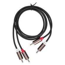 Gold-plated 2RCA male to 2RCA male audio cable, dual RCA compatible cable, compatible with TV to amplifier, 1 m/3.3 ft-YM