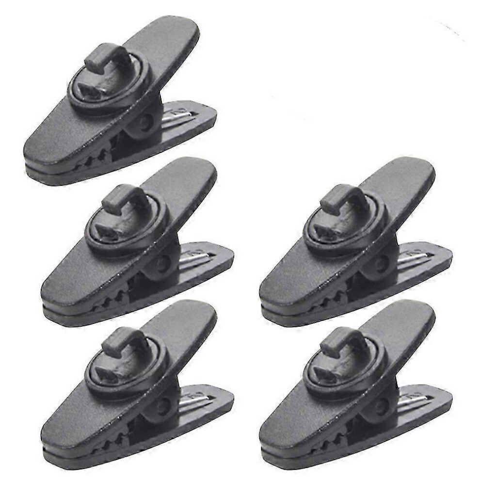Set Of 5 Rotating Spaghetti Cable Ties For Headphones, Neutral Clip, Headphone Connector, Earphone Cable Ties (Black) Black