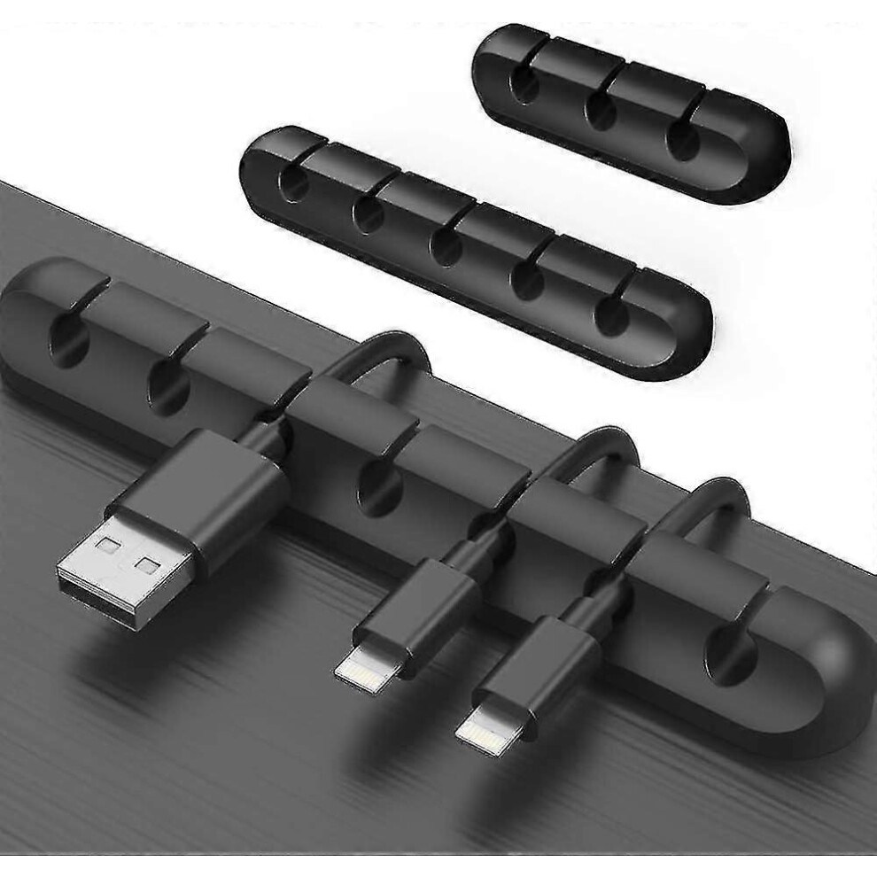 Set of 3 cable clips, cable organizer, silicone adhesive hooks, cable holder for power cords and charging accessories, mouse cable, PC, desk