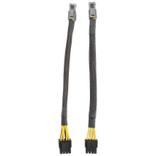 ATX 4-pin female to 8 (4+4) pin male EPS 12V motherboard/CPU adapter extension cable, braided sheath