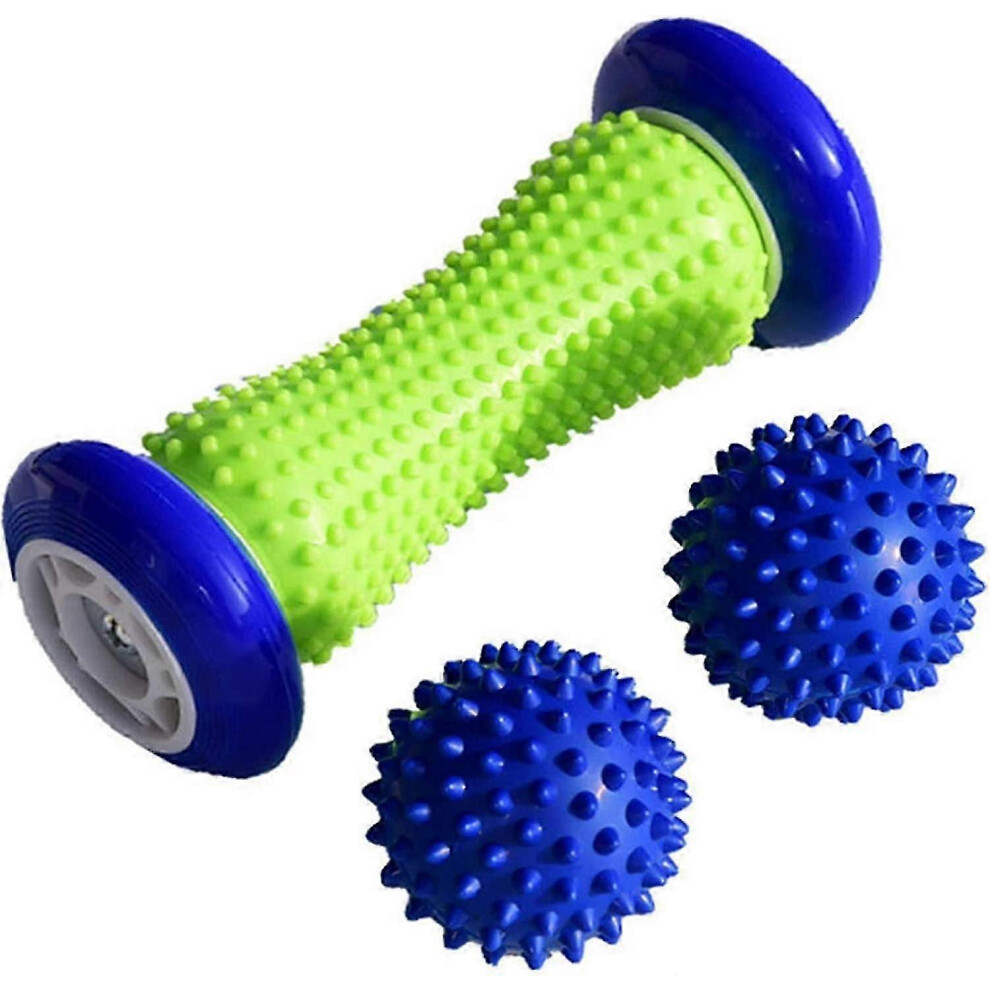 Muscle massage roller for feet and hands, made of PVC, for plantar fasciitis (blue)