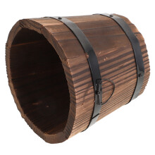 runder holzblumentopf 12x9x10 cm für garten und deko