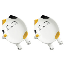 1 Set 2 Teile Cartoon Keramik Deckelhalter Löffelablage Bunte Farben