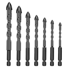 7-teiliges Hartmetall-Glasbohrer-Set mit Spiral-Design für Fliesen