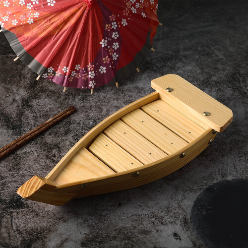 Holz Tablett Sushi Teller Sashimi Boot Snack Für Restaurant 2