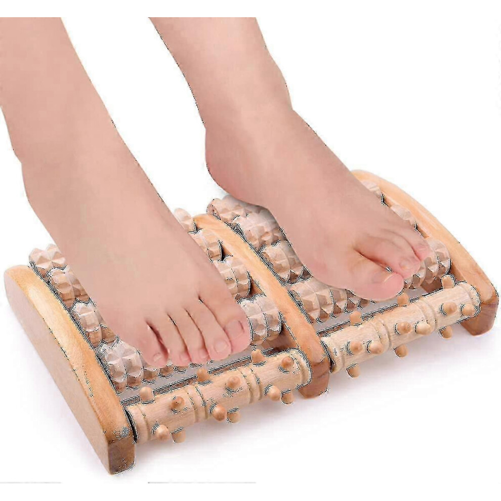 Wooden foot massage roller, wooden foot massager, reflexology foot massager, plantar massager